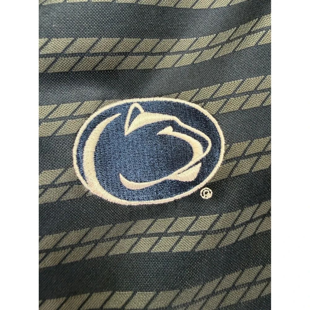 Nike Penn State Nittany Lions Dri-FIT Polo Shirt Mens XL Navy Blue Striped (P16)